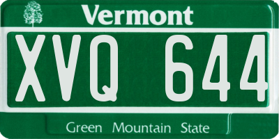 VT license plate XVQ644