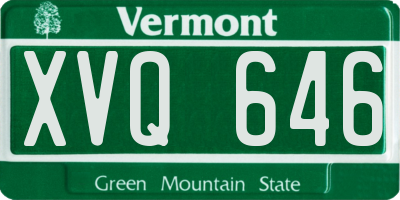 VT license plate XVQ646