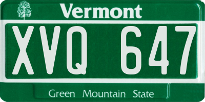 VT license plate XVQ647