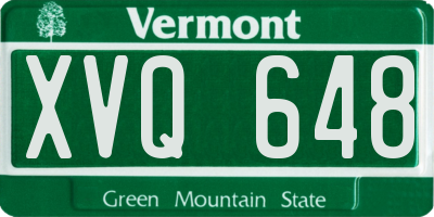 VT license plate XVQ648