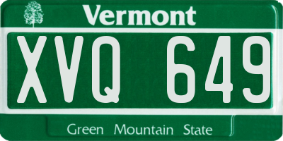 VT license plate XVQ649