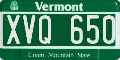 VT license plate XVQ650