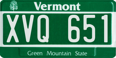 VT license plate XVQ651
