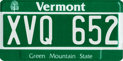 VT license plate XVQ652