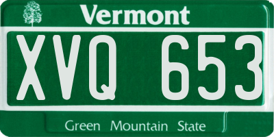 VT license plate XVQ653