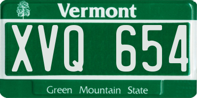 VT license plate XVQ654