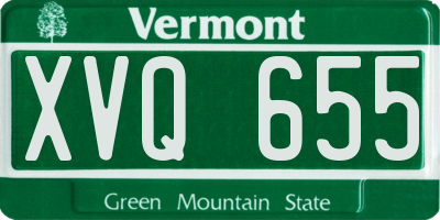 VT license plate XVQ655