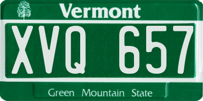 VT license plate XVQ657