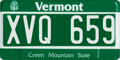 VT license plate XVQ659