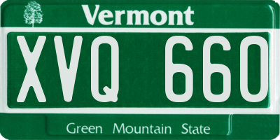 VT license plate XVQ660