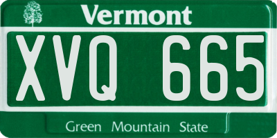 VT license plate XVQ665