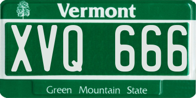 VT license plate XVQ666
