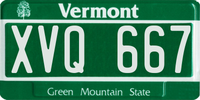 VT license plate XVQ667