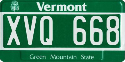 VT license plate XVQ668
