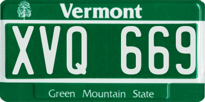 VT license plate XVQ669