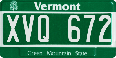 VT license plate XVQ672