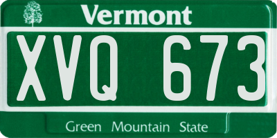 VT license plate XVQ673