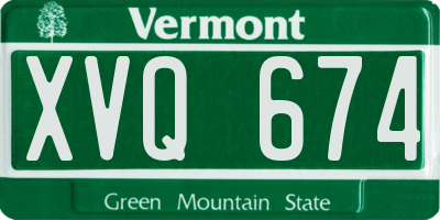VT license plate XVQ674