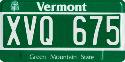 VT license plate XVQ675