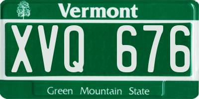 VT license plate XVQ676