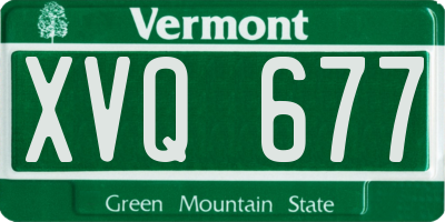 VT license plate XVQ677