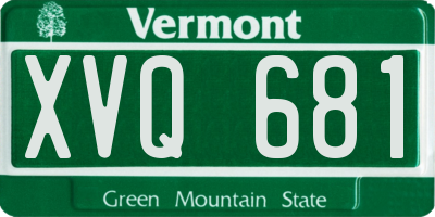 VT license plate XVQ681