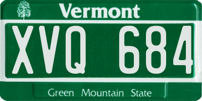 VT license plate XVQ684