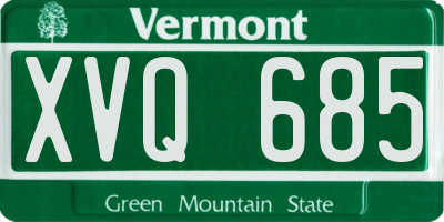VT license plate XVQ685