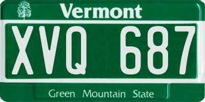 VT license plate XVQ687