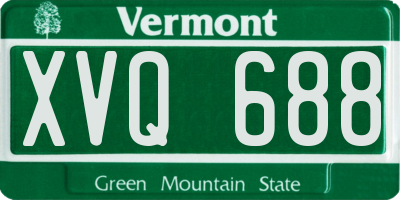 VT license plate XVQ688