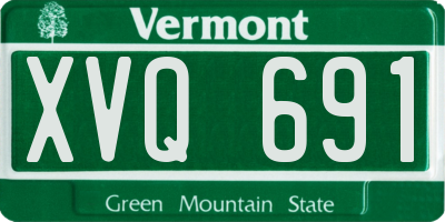 VT license plate XVQ691