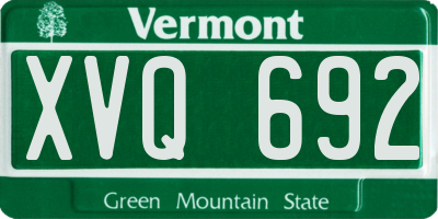 VT license plate XVQ692