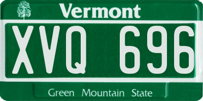 VT license plate XVQ696