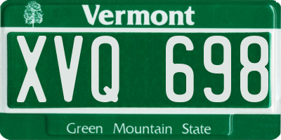 VT license plate XVQ698