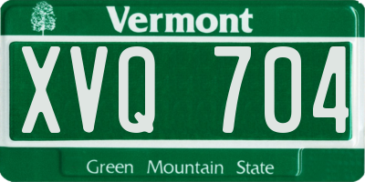 VT license plate XVQ704