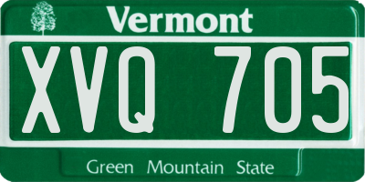VT license plate XVQ705