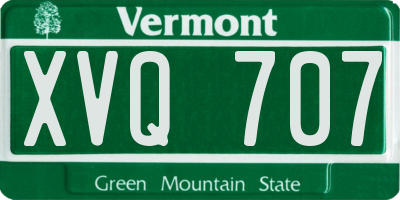 VT license plate XVQ707