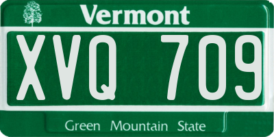 VT license plate XVQ709