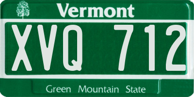 VT license plate XVQ712