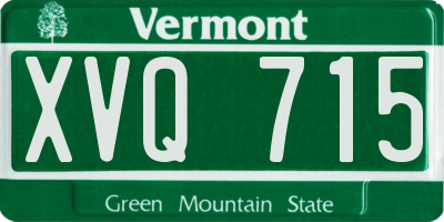 VT license plate XVQ715