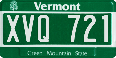 VT license plate XVQ721