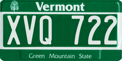 VT license plate XVQ722