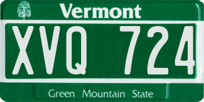 VT license plate XVQ724