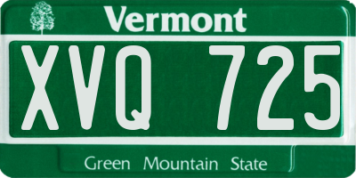 VT license plate XVQ725