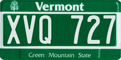 VT license plate XVQ727