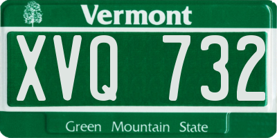 VT license plate XVQ732