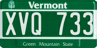 VT license plate XVQ733