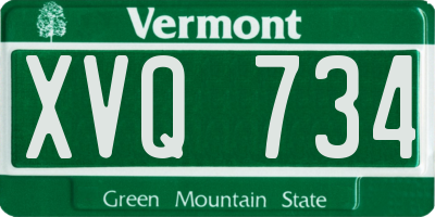 VT license plate XVQ734