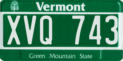 VT license plate XVQ743