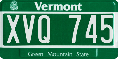 VT license plate XVQ745